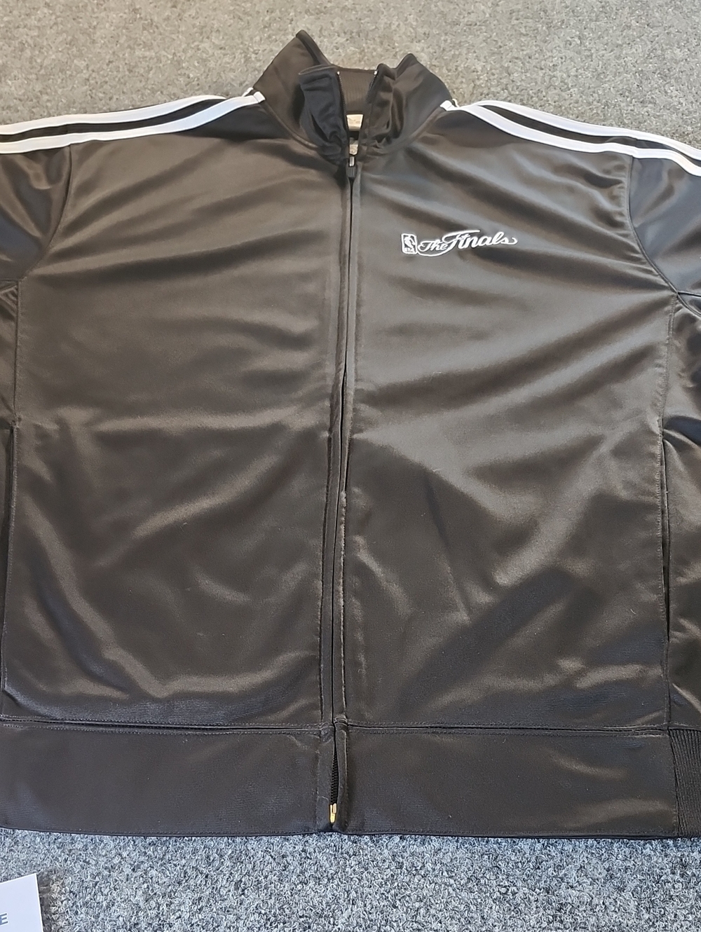 adidas Black Windbreaker Jacket with White Stripes